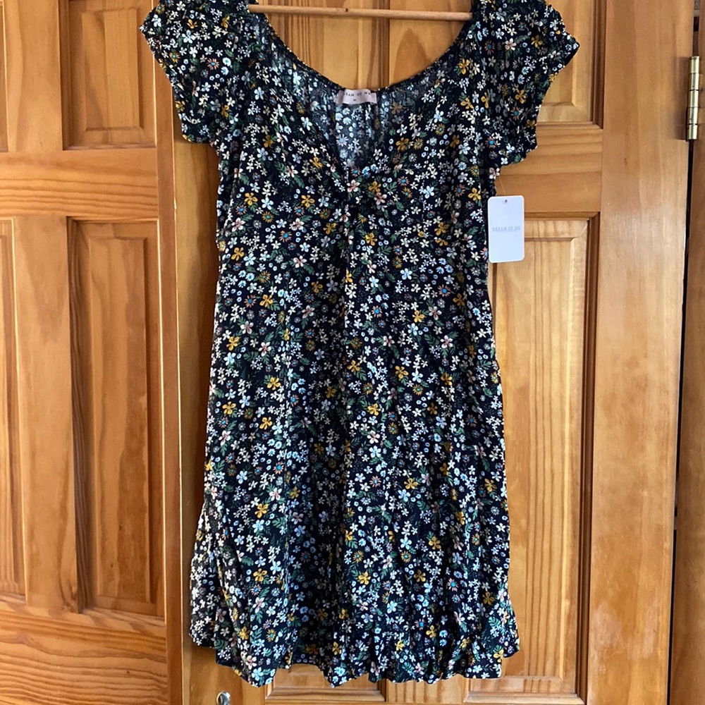 Dream of Me Dress Navy blue with flowers